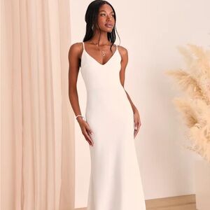 Lulu's Infinite Glory White Maxi Dress